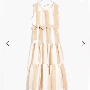 Madewell X Laude the Label - Tan and White Striped Maxi Dress